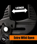 Close-up of 10 Inch Adjustable Pliers Wrench with Quick Adjust Push Button and Parallel Jaws from CRV Steel, 1.97-inch jaw measure