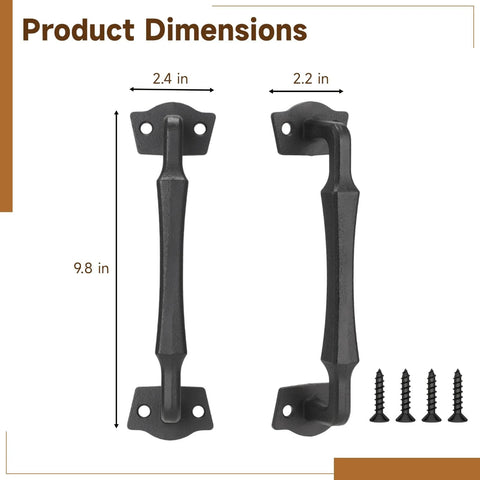 10 Inch Sliding Barn Door Handle Hardware In Matte Black Cast Iron Rustic Barn Door Pull With Mounting Screws