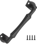 10 Inch Sliding Barn Door Handle Hardware In Matte Black Cast Iron Rustic Barn Door Pull With Mounting Screws Visible