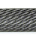 Half round hand file with double cut Bastard cut, 10 inch length, tang-ready for handle on white background, side view.