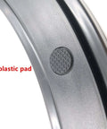 Close-up of antiskid plastic pad on 10 Inch Heavy Duty Lazy Susan Hardware Plastic Rotating Turntable Bearing with Steel Ball Bearings.