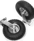10 Inch Pneumatic Tire Set Of Four With Air Rubber Wheels Two Rigid Fixed And Two Swivel Caster Bolt On For Carts Furniture Trolleys