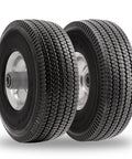 10 Inch Solid Polyurethane Tire 4.10 To 3.50-4 With Flat Free Wheels Five Eighth Inch Bearings Pair