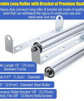 ✝️ 2 Pack 10 Inch Long Roller and Bracket Set, 1.5 Inch Diameter Galvanized Steel Conveyor Rollers, Support Rollers