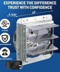 Powerful 10 Inch Wall Mounted Shutter Exhaust Fan With Automatic Shutter Thermostat And Variable Speed Controller 820 CFM