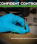 10 Mil Nitrile Heavy Duty Gloves With Diamond Grip For Mechanics Auto Repair securing screw with drill
