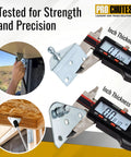10mm Ball Stud Mounting Bracket Set For Gas Struts and Hood Lids with steel construction and zinc plating shown in use and measurement