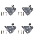 Four 10mm Ball Stud Mounting Brackets With Three 316 Stainless Steel Screws Kit For Universal Gas Spring Lift Supports Up To 255 Lbs