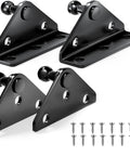 10mm Ball Stud Gas Strut Mounting Brackets Set With 2 L Type Mounts, 2 Flat Type Mounts And 16 Screws For Lift Supports, Black