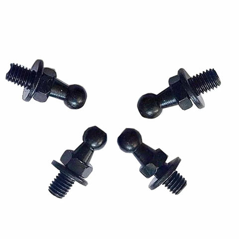10mm Ball Studs M8 Ball Screws For Gas Struts Lift Supports, black zinc plated steel, Pack Of 4, visible front view