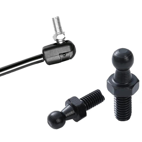 10mm Ball Studs M8 Ball Screws For Gas Struts, zinc plated, steel, black finish, showing ball joints and threaded bolts, pack of 4.