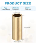 10mm Bore Sleeve Bearings 12mm Outer Diameter 20mm Length Self Lubricating Cast Brass Bushing Pack Of 4 Gold Tone Finish