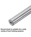 Close-up of 10mm Chucking Reamer With Carbide Tip H7 For Lathe And Milling 250mm, showing round shank for tool holding systems.