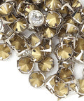 Pile of 10 Mm Metal Studs And Claw Rivets Set For Clothing And Fabric Crafting, 100 Pcs with electroplated finish