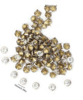 10 Mm Metal Studs And Claw Rivets Set For Clothing And Fabric Crafting, 100 Pcs displayed with reflective copper finish.