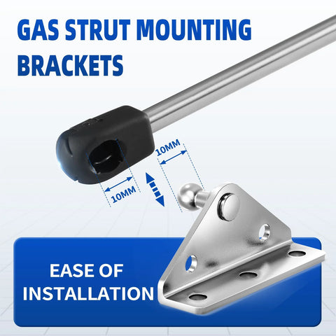 10mm Ball Stud Mounting Bracket Kit for universal gas struts, showing angled silver bracket with 10mm ball stud and ease of installation.