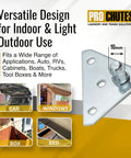 Heavy Duty Gas Strut Mounting Bracket Pack Of 12 with diagram for indoor and outdoor applications shown for car and window use.