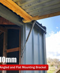10mm Ball Stud Gas Strut Mounting Brackets Set With 2 L Type Mounts, installed on metal shed door for lifting support
