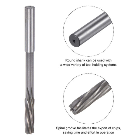 10mm H7 Chucking Reamer For Lathe And Milling Machines, Pro Grade High Speed Steel Spiral Flutes, 0.39 Inch Cutting Diameter