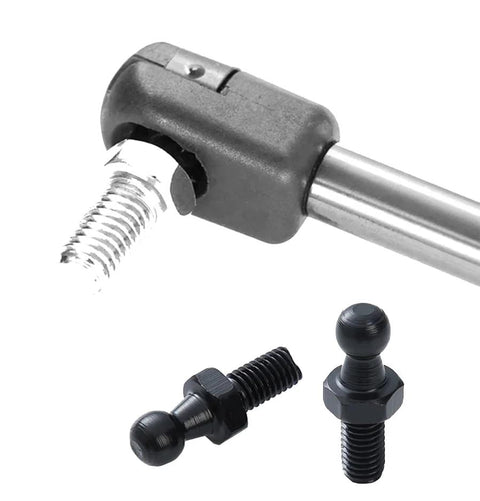 10mm Ball Studs M8 Ball Screws For Gas Struts Lift Supports Half Inch Long Shank Mounting Brackets Zinc Plated Steel Black Finish