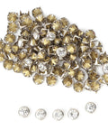 10 Mm Metal Studs And Claw Rivets Set For Clothing And Fabric Crafting, 100 Pcs, copper finish, decorative studs displayed on white background