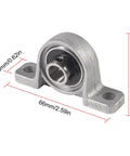Six Pack KP000 10mm Pillow Block Bearing Self Aligning Mounted Flange Zinc Alloy Base with dimensions highlighted