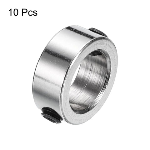 Locking 10mm Shaft Collars With Set Screws For Precision Positioning And Stops, 15mm Outer Diameter, 6mm Thick, 304 Stainless Steel, 10 Pack