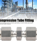 10mm 316 Stainless Steel Compression Fitting Union Straight Tube Connector for Industrial Petrochemical Automotive