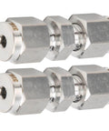 Pair of 10mm 316 Stainless Steel Compression Fitting Union Straight Tube Connectors for industrial applications