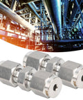 10mm 316 Stainless Steel Compression Fitting Union Straight Tube Connector for industrial applications in a factory setting