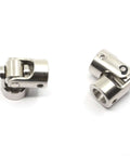 2 Pcs 10mm to 10mm Universal Joint Shaft Coupling with Screws for Motor, side view showing steel construction