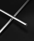 2Pcs 10mm x 100mm Linear Rail Rod Shafts, case hardened chrome plated C45 carbon steel, shown overlapping on black background