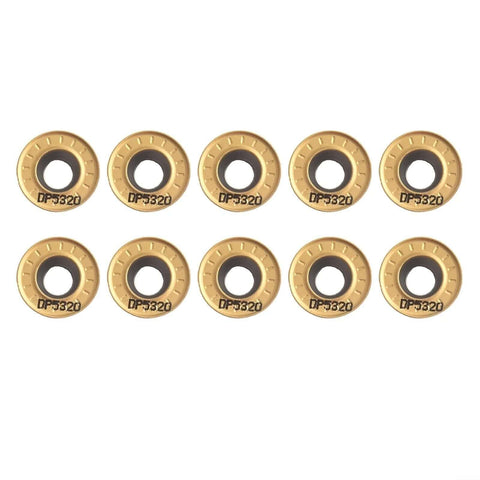 10 Pcs RPMT1204 M C DP5320 Carbide Round Milling Inserts for High Speed CNC Milling Indexable Toolholding Replacement