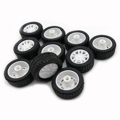 10pcs Toy Car Wheels 20mm Rubber Tires with 1.9mm Hole for 2mm Shaft DIY Model Accessories Small RC Car Truck Wheels 8mm Width