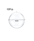 10 Pcs 3.14 inch Filling Transparent Plastic Decorative Call DIY Craft Ball Transparent Ball Christmas, Birthday, Wedding, Party and Home Decoration Ornaments ((3.14"/80mm)) image showing a single clear plastic ball with measurements.
