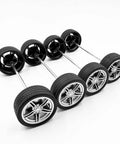10PCS Toy Car Wheels 40mm Rubber Tire Wheels with Metal Shaft for RC Car Truck DIY Model Toy Wheel Replacement Accessories 3mm Hole 40mm Diameter 15mm Width