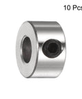 Nickel-plated 10pcs Set Screw Collars 4.05mm Bore Shaft Collars, 9mm OD, 5mm Width, close-up view.