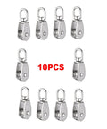 10Pcs 304 Stainless Steel M15 Pulley Steel Wire Pulley Swivel Hook Single Wheel Swivel Lifting Rope Pulley Block for Wire Rope