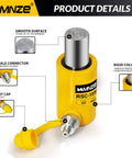 10T 50mm/2" Stroke Hydraulic Cylinder Jack Porta Power Ram Jack Single Acting Lifting Cylinder Retract Automatically for Machinery Ship Bridge Construction - Hydraulic Cylinder - Ram - Jack - Single Acting - Stroke: 2 - Replacement-ready, shop. Yellow hydraulic cylinder with connector and dust cap