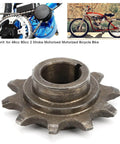 10T Iron Alloy Front Sprocket Cog For 415 Chain Motorized Gear Replacement Direct Fit Easy Installation shown with motorized bicycle fit
