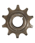 10T Iron Alloy Front Sprocket Cog For 415 Chain Motorized Gear Replacement showing top view of the sprocket teeth