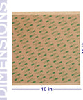 Double Sided Adhesive Transfer Tape For 3D Printing Build Plates, 10x10 inch size, flat view with measurement display