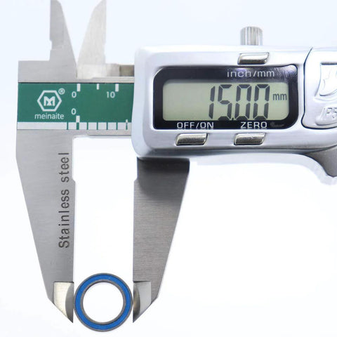Caliper measuring 10x15x4mm Ball Bearings Set 6700 2RS Blue Rubber Sealed ABEC 3 High Precision Chrome Steel for RC models