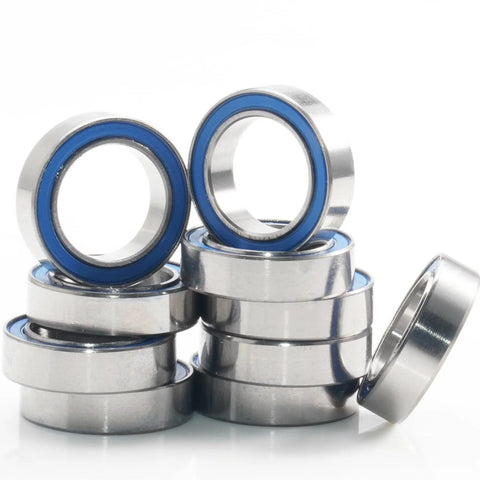 Stack of 10x15x4mm Ball Bearings Set 6700 2RS Blue Rubber Sealed ABEC 3 High Precision Chrome Steel 52100 for RC use
