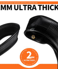 Close-up of 2mm ultra-thick 10x2.125 inner tube for electric scooters, showing 0° straight valve stem and durable rubber material.