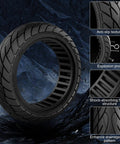10x2.125 Scooter Tire, 10 inch Solid Rubber Tires Tubeless Front or Rear Replacement with anti-slip texture and shock-absorbing design