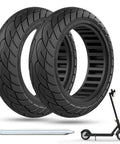 Pair of black 10x2.125 Scooter Tire, 10 inch Solid Rubber Tires Tubeless Front or Rear Replacement 10x2.125 Solid Electric Scooter Tire