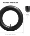 Heavy Duty 10x2.50 Thicker 40% Butyl Inner Tube with CR202 90° Bent Valve Stem for 10 Inch Smart Self Balancing Electric Scooter