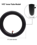 1PZ 10W-X02 2-Pack Heavy-Duty 90° Valve 10x2/10x2.125 Inner Tube Replacement with 10-inch diameter, 2-inch tire width