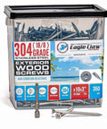#10 x 3 Inch Stainless Steel Deck Screws 304 Grade, 350 Pack with Flat Head T25 Star Torx Drive by Eagle Claw Fasteners - Corrosion & Rust Resistant, Includes Driver Bit